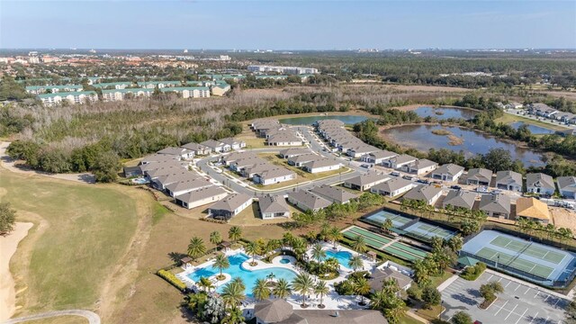 1890 Flora Pass Pl, Kissimmee, FL 34747 - drone / aerial view of a nearby body of water and a pool