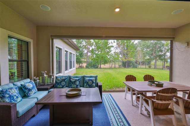 6016 Shadowlake Dr, Apollo Beach, FL 33572 - view of patio / terrace with outdoor lounge area and outdoor dining area
