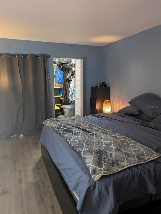 4705 NE 1st St NE Unit 327, Saint Petersburg, FL 33703 - bedroom with wood finished floors, a closet, and a walk in closet