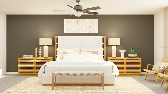 1712 Tropical Oasis Ave, Plant City, FL 33565 - bedroom with baseboards, ceiling fan, and carpet flooring
