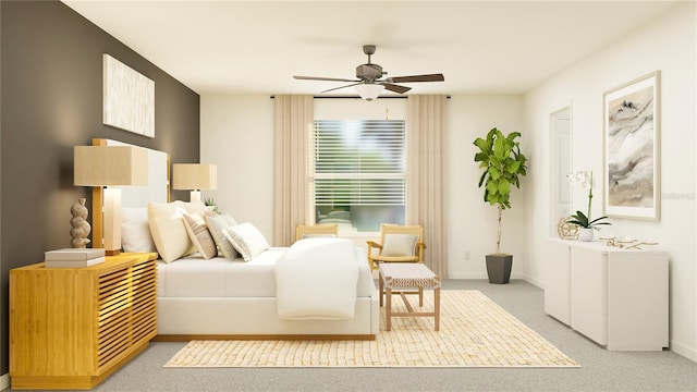 1712 Tropical Oasis Ave, Plant City, FL 33565 - bedroom featuring light colored carpet, baseboards, and a ceiling fan