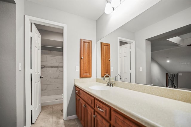 2581 Countryside Blvd Unit 2309, Clearwater, FL 33761 - full bathroom with vanity, a shower stall, tile patterned floors, baseboards, and toilet