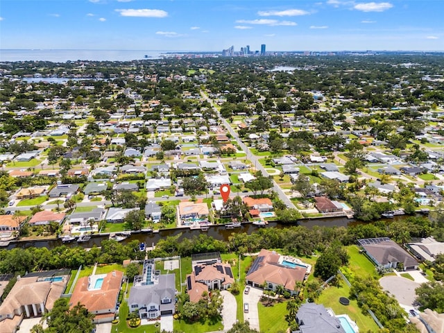 715 45th Ave NE, Saint Petersburg, FL 33703 - aerial perspective of suburban area featuring a large body of water