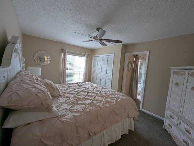 8765 Bardmoor Blvd Unit 108, Seminole, FL 33777 - bedroom with carpet flooring, ceiling fan, and a textured ceiling