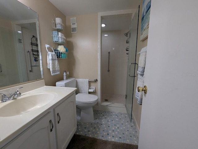 8765 Bardmoor Blvd Unit 108, Seminole, FL 33777 - full bath with a shower stall, toilet, vanity, and tile patterned floors