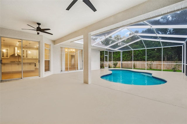 9402 Woodbay Dr, Tampa, FL 33626 - view of pool featuring a ceiling fan and a patio