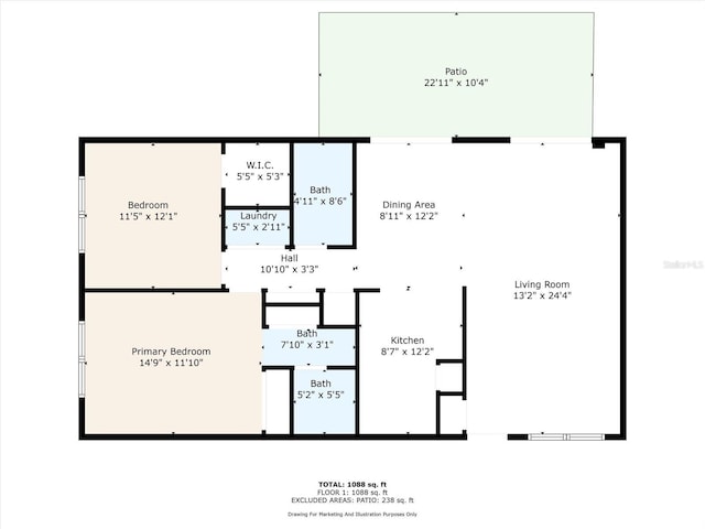 3146 37th Ln S Unit A, Saint Petersburg, FL 33711 - property floor plan
