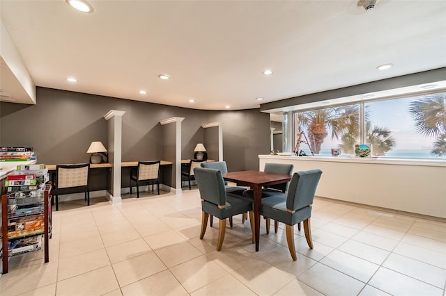 880 Mandalay Ave Unit C1103, Clearwater Beach, FL 33767 - dining space featuring recessed lighting and light tile patterned floors