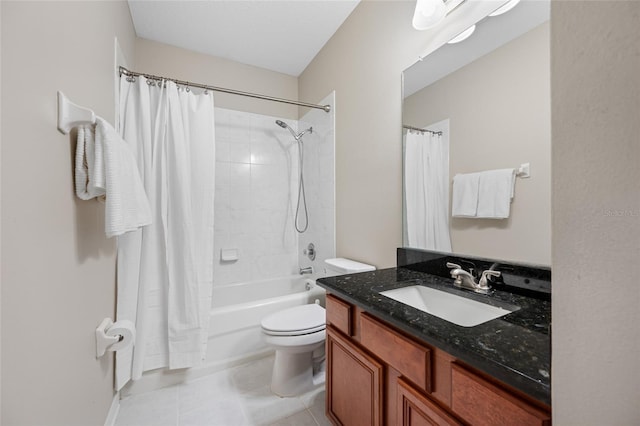 3000 Naughton Way, Tarpon Springs, FL 34688 - full bath featuring vanity, shower / bathtub combination with curtain, toilet, and tile patterned floors