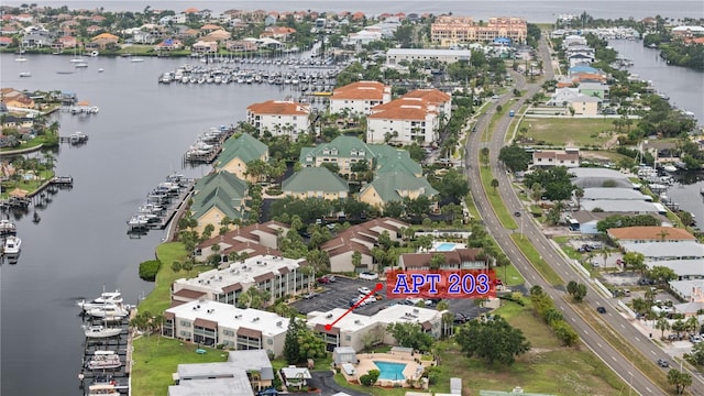1028 Apollo Beach Blvd Unit 203, Apollo Beach, FL 33572 - aerial overview of property's location featuring a large body of water and numerous boat docks