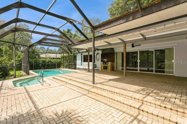 2035 Nolan Dr, Dunedin, FL 34698 - view of pool with a patio and glass enclosure