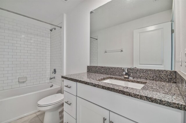 9828 Branching Ship Trce, Wesley Chapel, FL 33545 - bathroom featuring vanity, toilet,  shower combination, and tile patterned flooring
