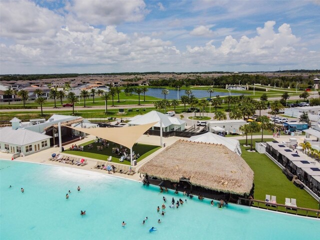 9828 Branching Ship Trce, Wesley Chapel, FL 33545 - bird's eye view of a large body of water and a pool area