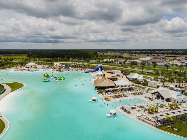 9828 Branching Ship Trce, Wesley Chapel, FL 33545 - bird's eye view of a large body of water and a pool area