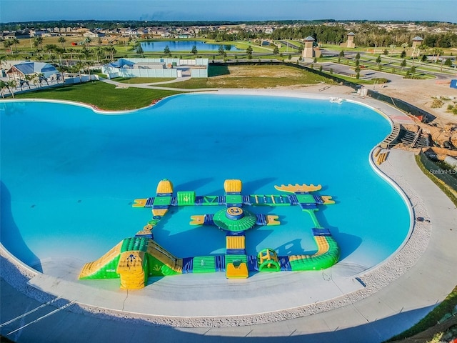 9828 Branching Ship Trce, Wesley Chapel, FL 33545 - view of swimming pool with a water view
