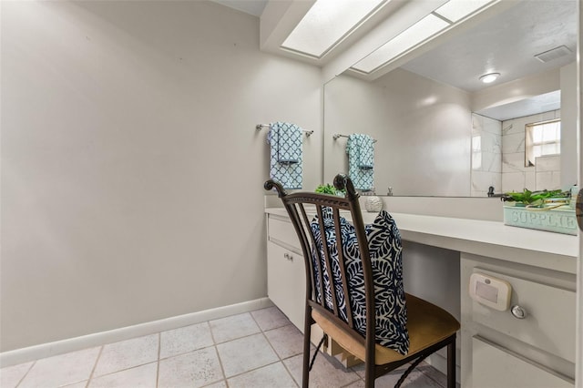 3956 N Tamarisk Pt, Beverly Hills, FL 34465 - bathroom with baseboards, vanity, and tile patterned flooring