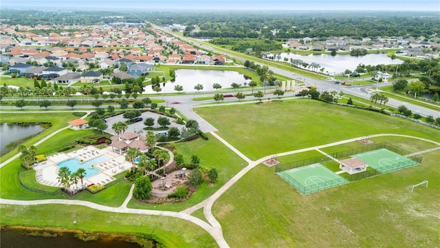 11719 Tetrafin Dr, Riverview, FL 33579 - aerial view of residential area with a nearby body of water and a pool area