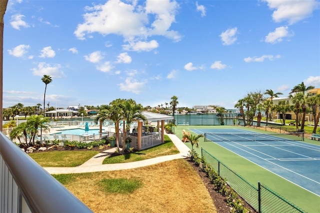 5445 Gulf Blvd Unit 210, St Pete Beach, FL 33706 - view of tennis court with a water view