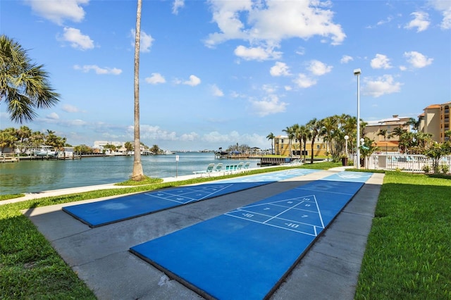 5445 Gulf Blvd Unit 210, St Pete Beach, FL 33706 - surrounding community with shuffleboard and a water view