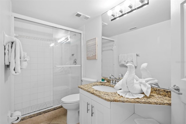 5445 Gulf Blvd Unit 210, St Pete Beach, FL 33706 - full bathroom featuring vanity, a shower stall, and tile patterned floors
