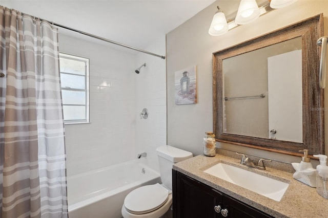 12529 Mondragon Dr, Tampa, FL 33625 - bathroom featuring vanity, shower / bath combo, and toilet