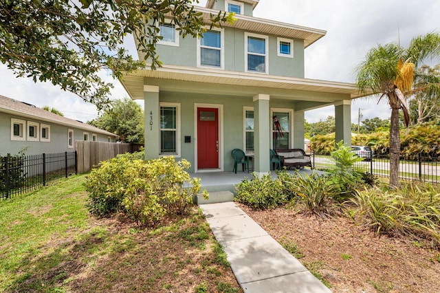 4301 5th Ave N, Saint Petersburg, FL 33713 - american foursquare style home featuring covered porch and stucco siding