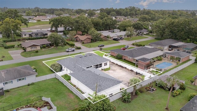 629 Orange Valley Ln, Lakeland, FL 33813 - aerial view of residential area featuring a pool