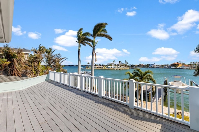 17077 Dolphin Dr, North Redington Beach, FL 33708 - wooden deck with a water view