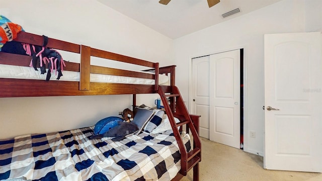 8111 Brickleton Woods Ave, Gibsonton, FL 33534 - bedroom with light carpet and a ceiling fan