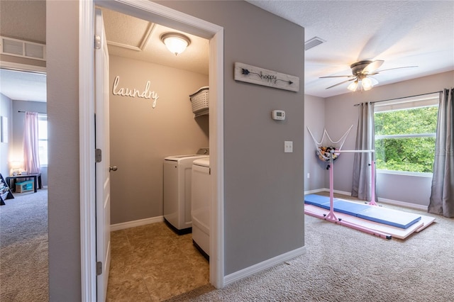 12208 Mcmullen Loop, Riverview, FL 33569 - washroom featuring separate washer and dryer and carpet