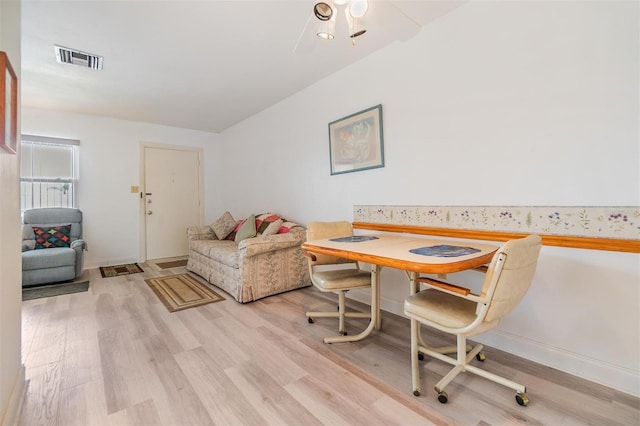 4748 Azalea Dr Unit 204, New Port Richey, FL 34652 - dining area featuring light wood-style flooring and a ceiling fan