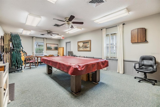 4748 Azalea Dr Unit 204, New Port Richey, FL 34652 - playroom with carpet, billiards table, and ceiling fan