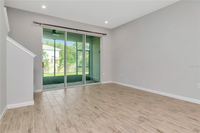 4262 Cloud Hopper Way, Lutz, FL 33559 - unfurnished room with light wood-type flooring and recessed lighting