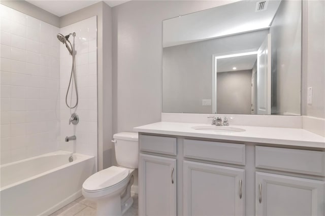 4262 Cloud Hopper Way, Lutz, FL 33559 - full bathroom featuring vanity, shower / bath combination, and tile patterned flooring
