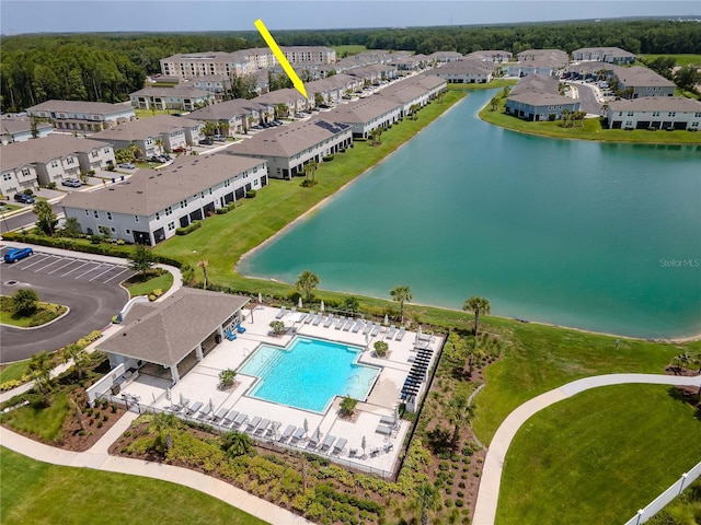 4262 Cloud Hopper Way, Lutz, FL 33559 - drone / aerial view of a nearby body of water and a pool area