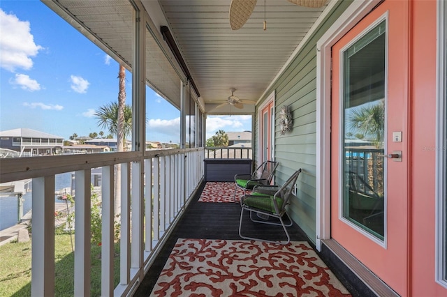 4137 Des Prez Ct, Hernando Beach, FL 34607 - balcony featuring ceiling fan