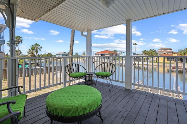 4137 Des Prez Ct, Hernando Beach, FL 34607 - wooden terrace featuring a water view