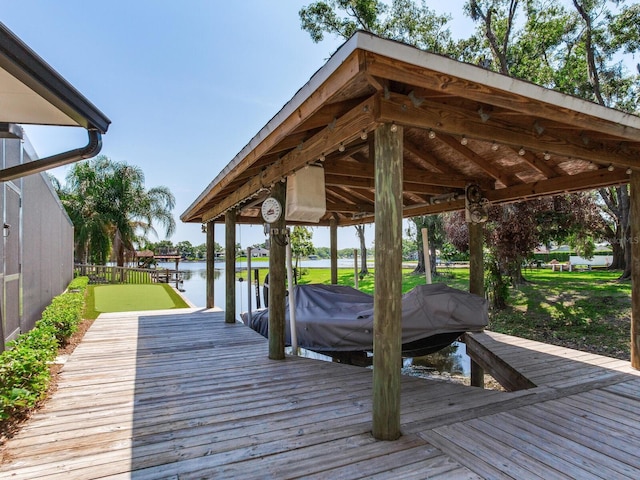 3724 Fawn Grove Ct, Land O Lakes, FL 34639 - dock area featuring a water view and boat lift