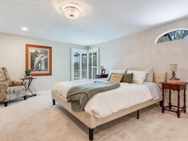3724 Fawn Grove Ct, Land O Lakes, FL 34639 - bedroom with light colored carpet, baseboards, and recessed lighting