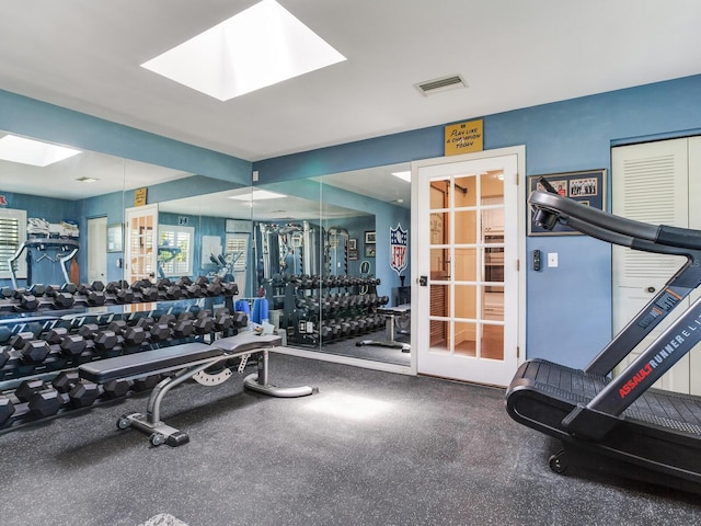3724 Fawn Grove Ct, Land O Lakes, FL 34639 - workout area featuring a skylight