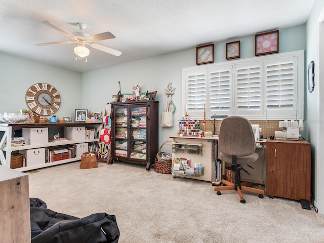 3724 Fawn Grove Ct, Land O Lakes, FL 34639 - carpeted office featuring ceiling fan