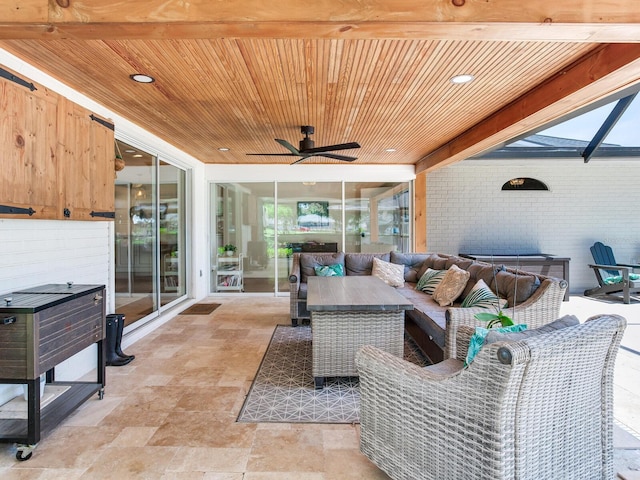 3724 Fawn Grove Ct, Land O Lakes, FL 34639 - view of patio / terrace with outdoor lounge area and ceiling fan