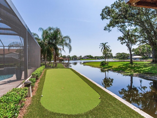 3724 Fawn Grove Ct, Land O Lakes, FL 34639 - view of property's community with an area to practice putting and a water view