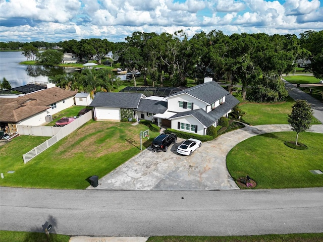 3724 Fawn Grove Ct, Land O Lakes, FL 34639 - aerial perspective of suburban area featuring a large body of water