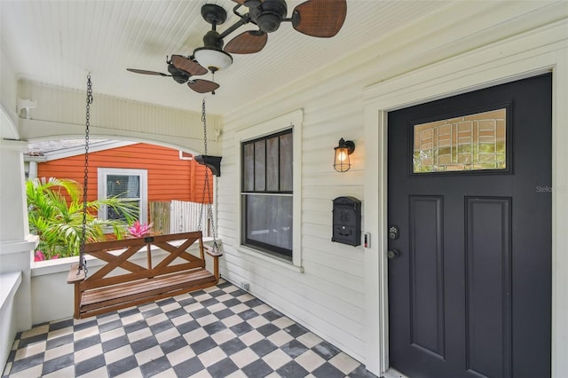 848 9th Ave S, Saint Petersburg, FL 33701 - entrance to property with covered porch and a ceiling fan