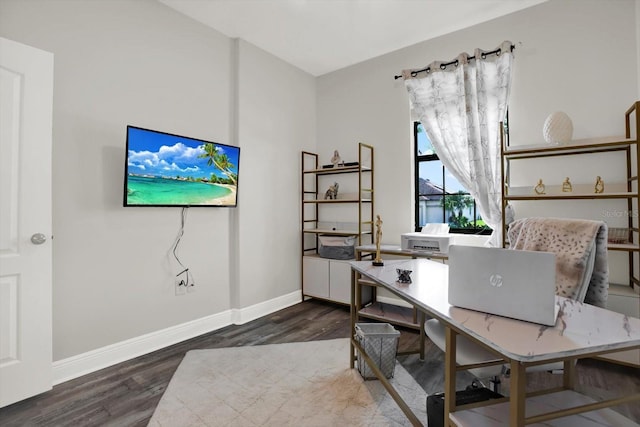 679 Challice Dr, Spring Hill, FL 34609 - office area with wood finished floors and baseboards