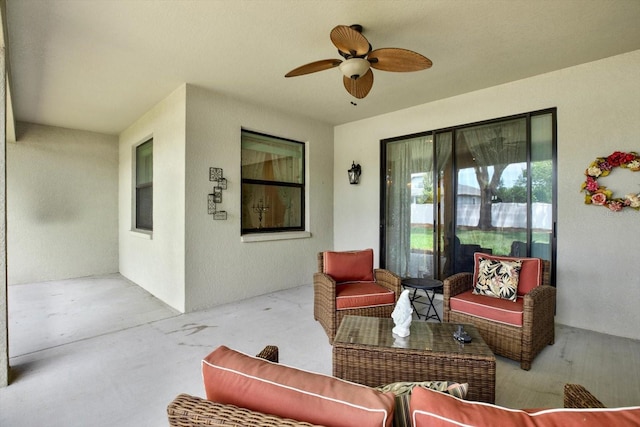 679 Challice Dr, Spring Hill, FL 34609 - view of patio with ceiling fan and outdoor lounge area