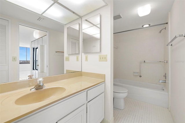 9425 Blind Pass Rd Unit 1008, St Pete Beach, FL 33706 - bathroom with toilet, shower / bath combination, vanity, and tile patterned flooring