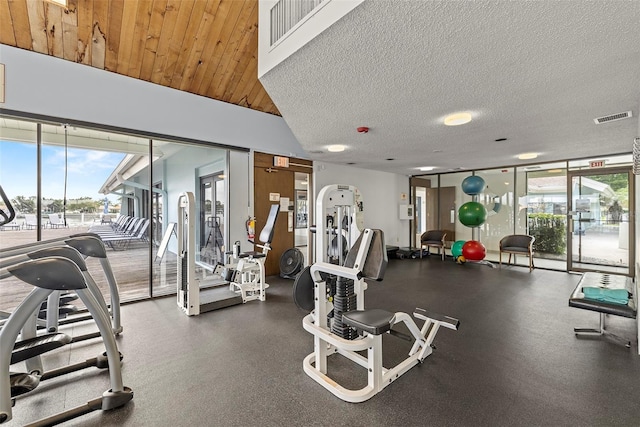 9425 Blind Pass Rd Unit 1008, St Pete Beach, FL 33706 - gym with a textured ceiling