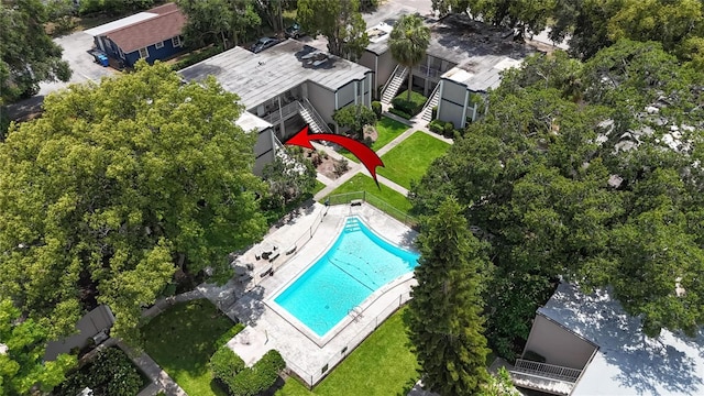 125 Picardy Villa Cir Unit 100, Brandon, FL 33510 - aerial view of a pool area